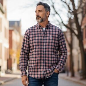 Fish Hippie‎ Co Rumfront XL Plaid Flannel Shirt Cotton Hemp Button Down